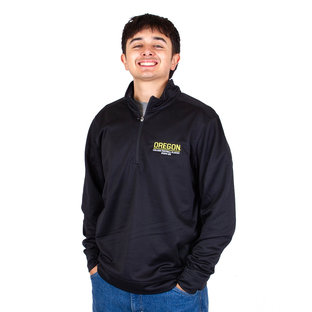 Playoffs, McKenzie SewOn, Black, Pullover, Polyester, Men, Unisex, Football, 2024, Post Season, Oregon design, 1/4-zip, Sweatshirt, 919506